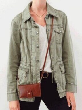 Anthropologie Marrakech Geneva Utility Jacket Military Green Size Large